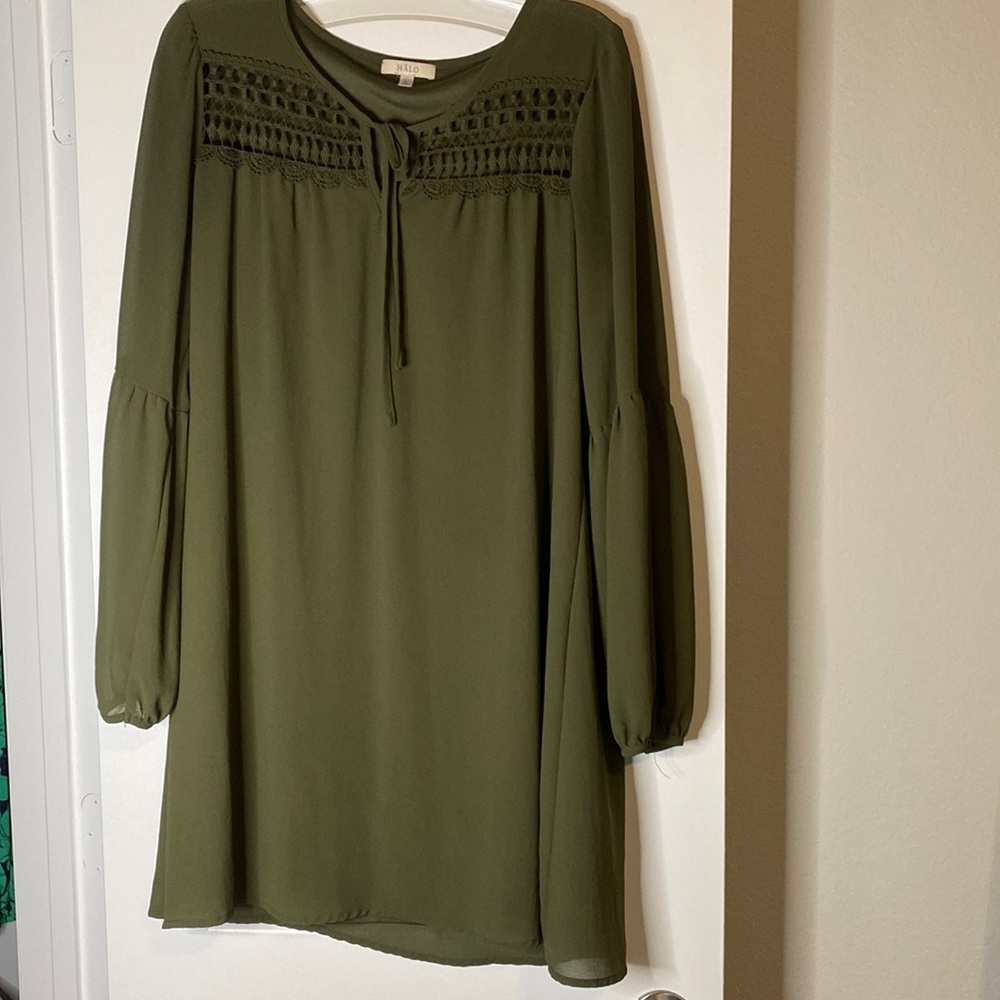 Army Green above knee HĀLO dress